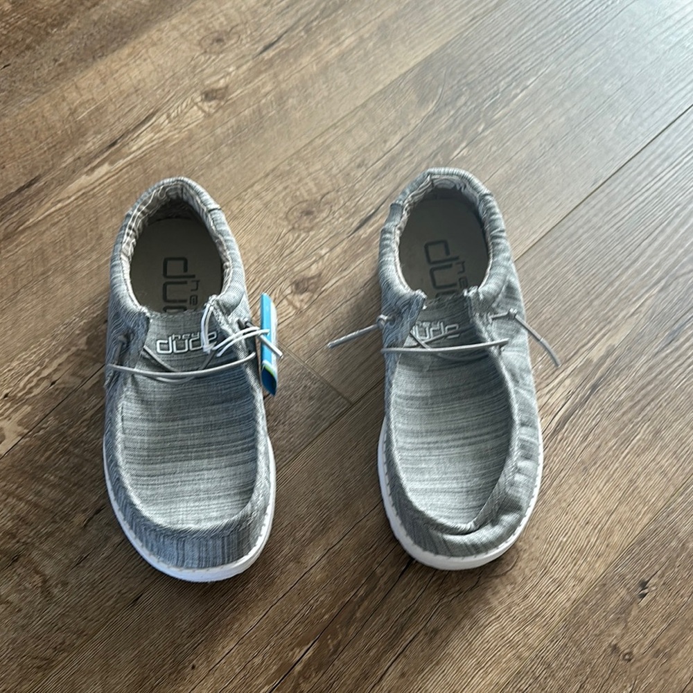 Hey Dude Light Gray Moccasins Slip-On Shoes